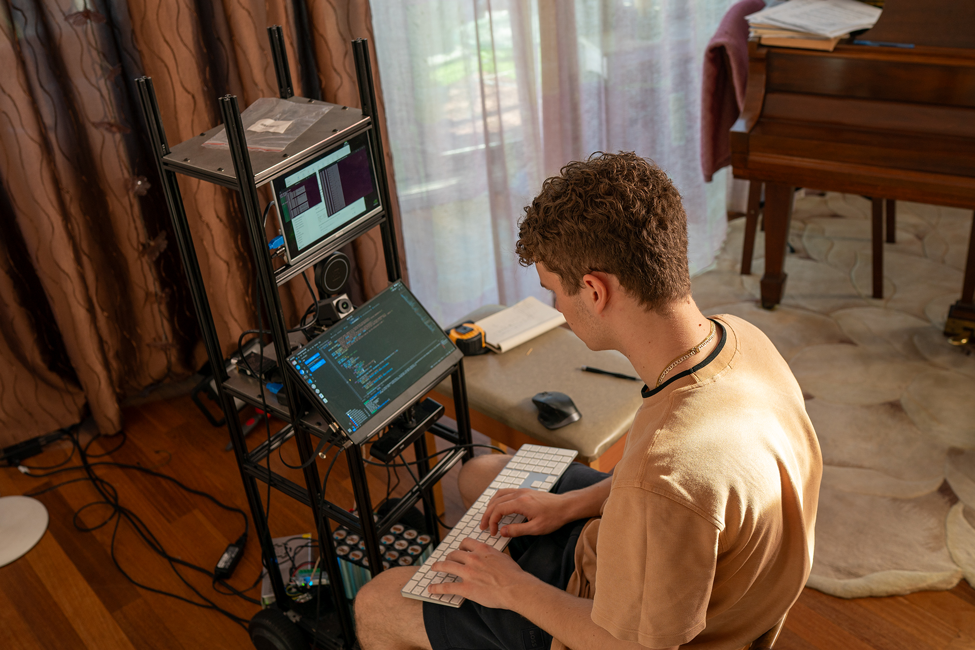 I am working on the robot.